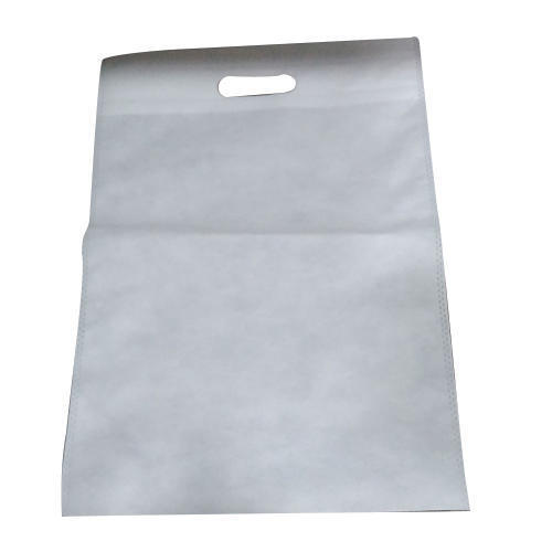 With Handle White Rectangular D Cut 2 Kg Load Capacity Grocery Non Woven Carry Bag 