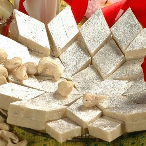 1 Kg Sweet And Delicious Tasty Diamond Shape And Sweet Taste Dessert Kaju Katli Carbohydrate: 22.9 Grams (G)