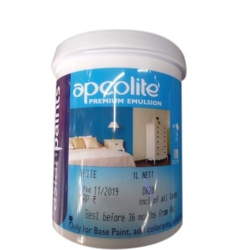 Apcolite Emulsion Paint - High Gloss Liquid Paint for Easy Application on Walls | Eco-Friendly, Good Quality, Long Life, Resistant to Water, Rain, Wind, Moisture, Heat, Stain, Climate
