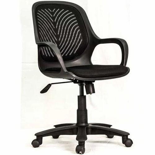 Painted Black 5 Wheel Ratable With Adjustable Seat Office Chair