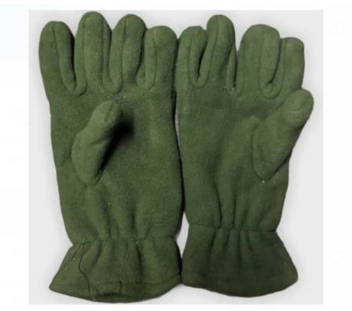 Cool Dry Breathable Green Cotton Material Full Finger Plain Pattern Safety Hand Gloves 