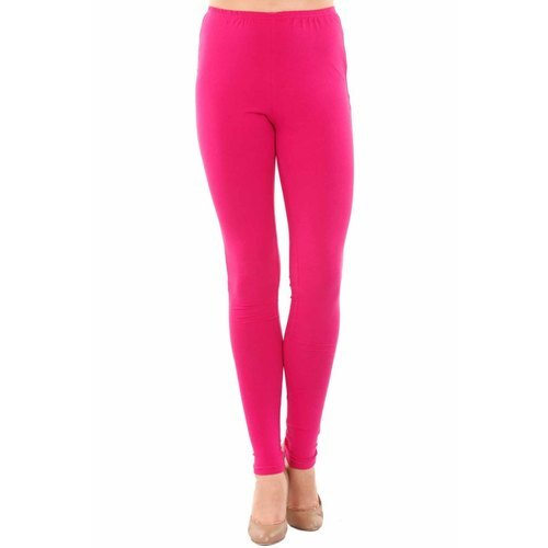 No Fade Breathable Skin Friendly Wrinkle Free Customized Modern And Trendy Plain Pink Cotton Legging For Ladies