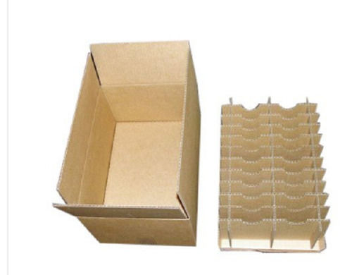 Brown Rectangle 2 Mm Thickness Capacity 5 Kg Partition Corrugated Box 