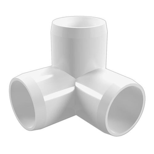 White Durable Pvc Forts 3 Way Tee Corner Fitting Elbow Connector