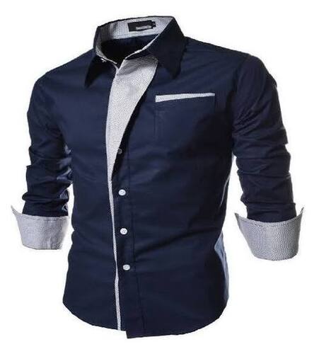 Mens Lightweight Full Sleeves Classic Collar Cotton Satin Shirt For Party Wear Collar Style: Mandarin