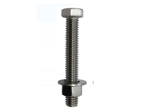 Stainless Steel Chrome Finished With Full Thread Hexagonal Nut Bolt And Washer 