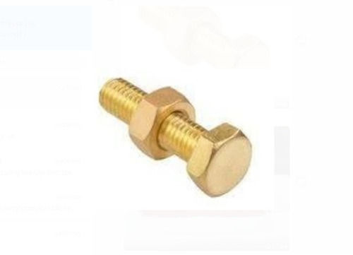 Stainless Steel Yellow Polished With Full Thread Hexagonal Head Nut And Bolt 