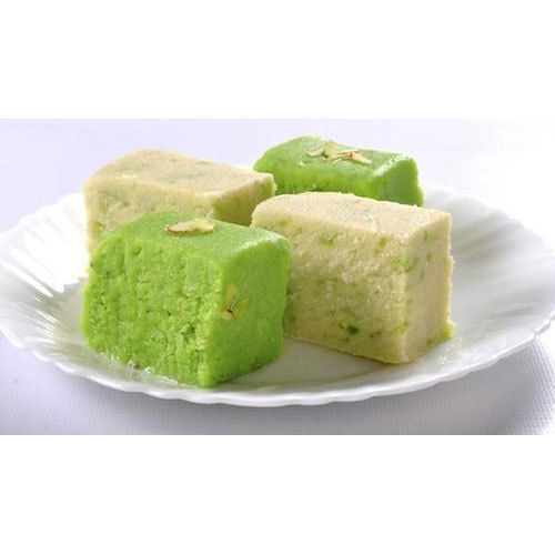 Green And White Color Khoya Barfi Size: Regular