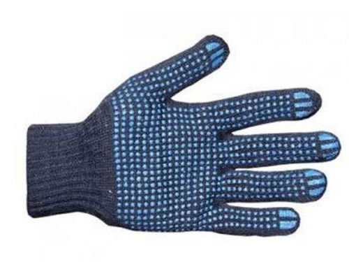 Washable Cotton Material Full Finger Printed Pattern Blue Dotted Safety Hand Gloves Usage: Daily Life