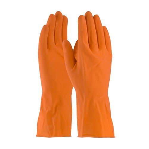 Rubber Comfortable Premium Grade Breathable Orange Safety Hand Gloves