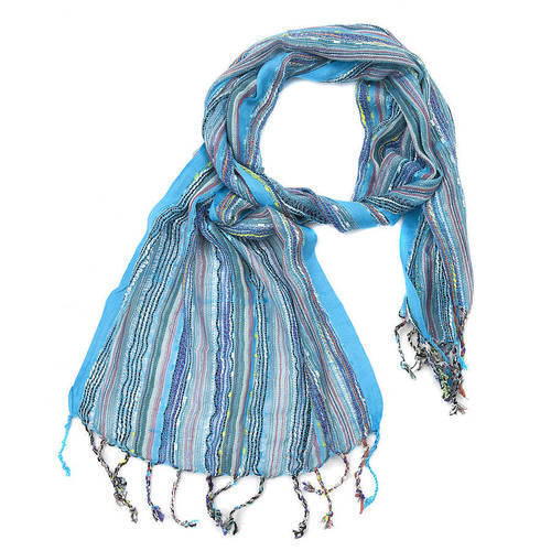 Machine Made Multi Color Pure Cotton Fabric Ladies Scarf For Casual Wear