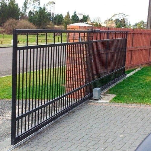 Easily Assembled Black Polished Finish Modern Design Mild Steel Automatic Sliding Gate