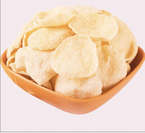 Round Shape Yellow Crispy Plain Dried Handmade Potato Papad