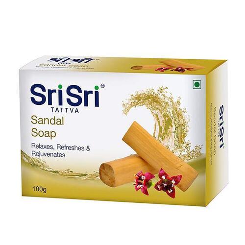 Yellow Soft Smooth Glowing Skin Smooth Feature High Foam Sri Sri Tattva Sandal Soap