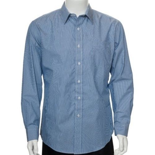 Casual Shirt Blue Colour Full Sleeves Skin Friendly For Mens, Perfect For Any Occasion Age Group: Above 18