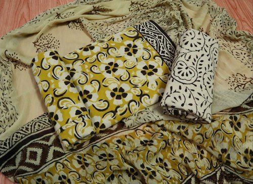 Pure Cotton Material Made Printed Pattern Unstitched Salwar Suits For Ladies