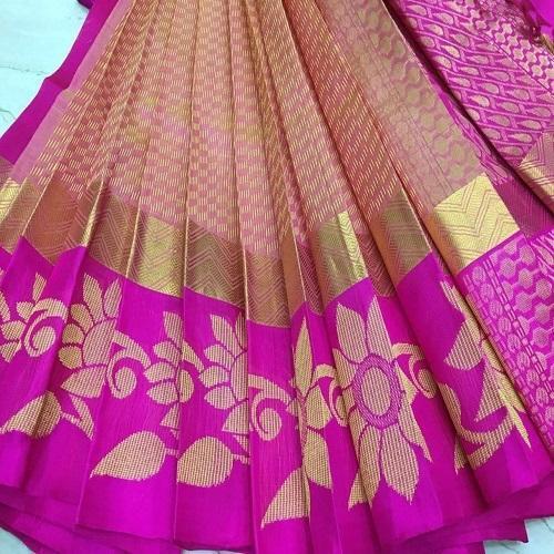 Traditional Beautiful Stylish Breathable Wear Modern And Trendy Pink Handloom Pure Designer Silk Saree