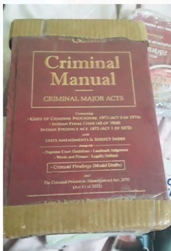 Hardbound Binding 850pages Soft Cover Rectangular Criminals Manual Law And Justice Academic Books