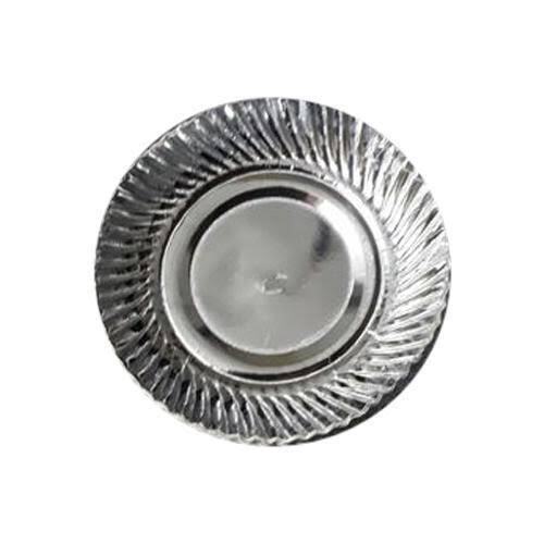 Silver Non Harmful Eco Friendly Food Serving Plain Paper Plate For Event And Party 