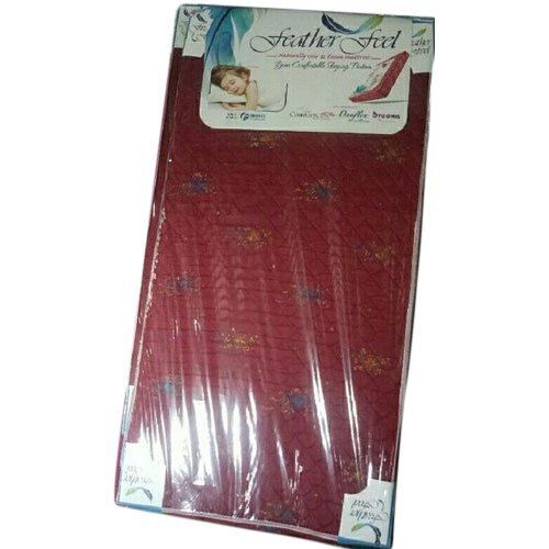 Soft And Light Weight Printed Red Colour Feather Feel Coir Foam Bed Mattress Size: Full