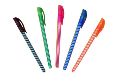 Ball Point Pen - Plastic, Standard Size | Multicolor, Light Weight, Fine Blue Ink, Leak and Rust Resistant