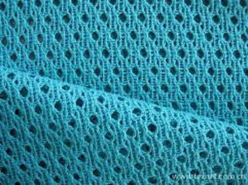 Washable Elegant Design Skin Friendly Sky Blue Colour Polyester Knitted Fabric 