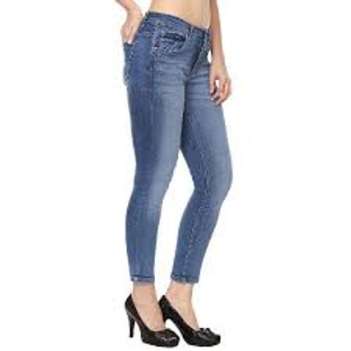 For Ladies Ankle Length Versatile Comfortable Slim Fit Mide Rise Denim Jeans 