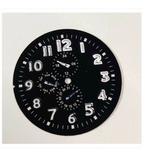 2 Inch Size Aluminium Material Round Shaped Black And Silver Watch Dials