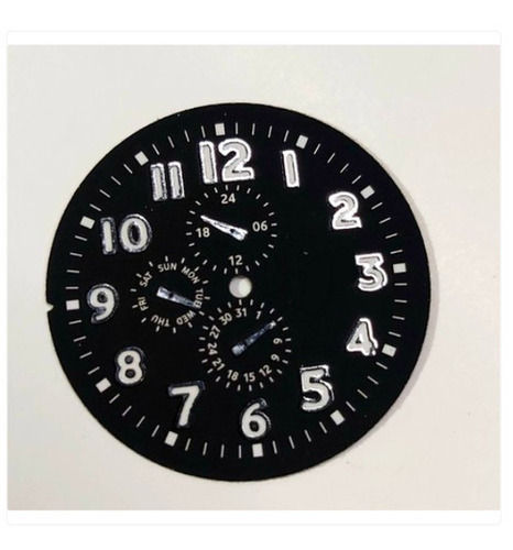 2 Inch Size Aluminium Material Round Shaped Black And Silver Watch Dials Gender: Unisex