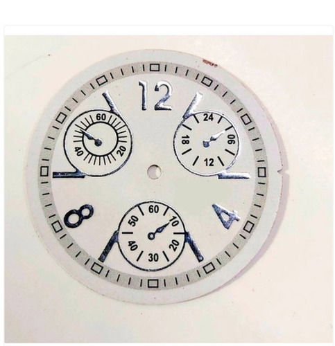 2 Inch Size Aluminium Material Round Shaped Silver And White Wrist Watch Dial Gender: Unisex