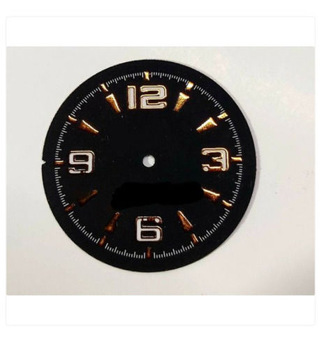 Fashion 2 Inch Size Aluminium Round Shaped Black And Golden Leev Wrist Watch Dial