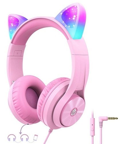 Light Weight Water Proof Elegant Look High Bass Pink Wireless Headphone 