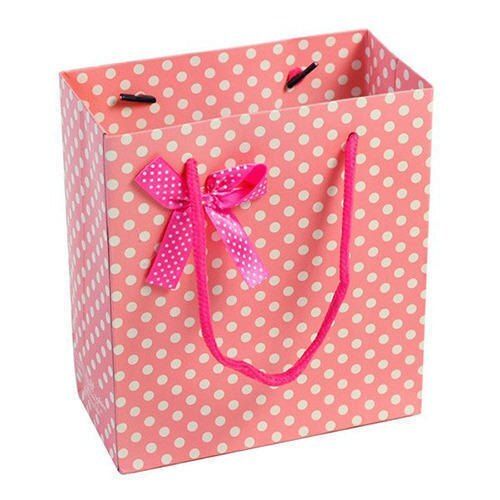 Pink Comfortable Thread Handle Light Weight Stylish Look Printed Paper Gift Bag