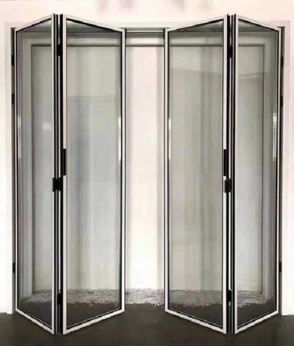 White Scratch Resistant Rust Free Heavy Duty Aluminum Sliding Foldable Door