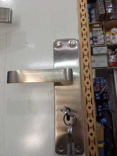 Stainless Steel Door Handle Lock - 6 Inch, Metallic Silver Color, Rust and Corrosion Resistant, Includes 2 Keys, Ideal for Doors and Cabinets