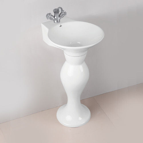 Stylish Modern Look Round Shape Supply Hot And Cold Water Ceramic Plain White Wash Basin Installation Type: Wall Mounted