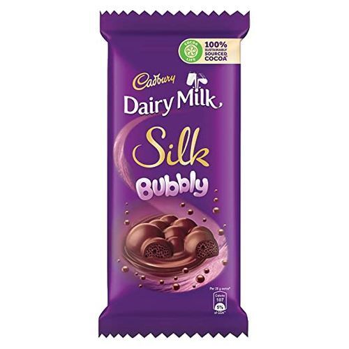 Smooth Flavour Creamy Cadbury Dairy Milk Silk Bubbly Chocolate Bar, 120 G