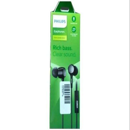 Green 1.2 Meter Call Function And Mobile Compatible Black Philips She1515 Wired Earphone