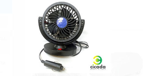 Black 12 Volt Power Plastic Material Size: 6.1 Inches Car Fans 