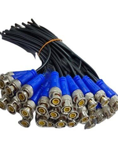 Blue And Black 16cm Size 2 Core 38 Copper Gauge Bnc Connectors 