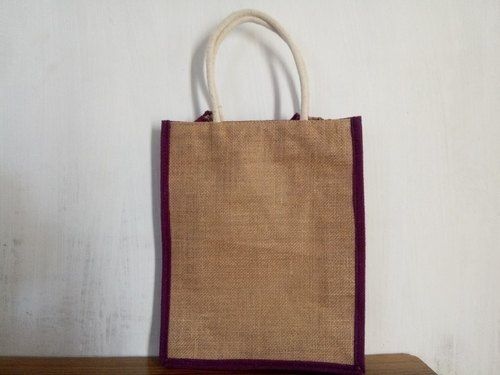 Eco Friendly Light Weight Rope Handle Natural Plain Brown Jute Shopping Bag