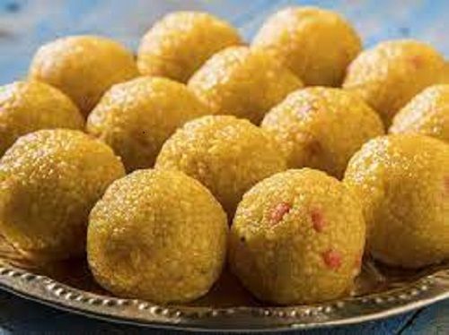 Natural Tasty Yummy Spongy Heathy Mouth Watering Sweet Yellow Besan Laddu Carbohydrate: 24.5 G Grams (G)