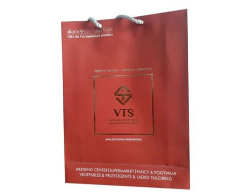 P[Romotional Red Printed Light Weight Size 13X10 Inch With Handle Paper Packaging Bag 