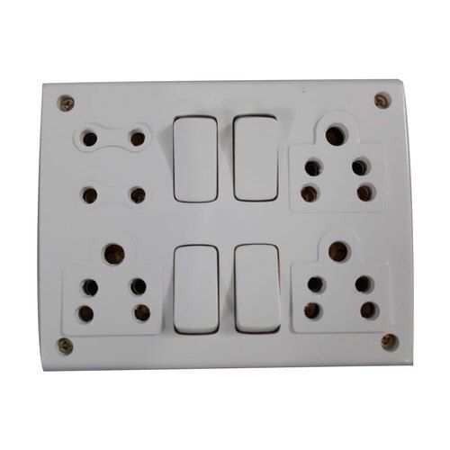 Safe And Reliable Environmentally Friendly 4 Socket White Electrical Switch Board, 240 V Weight: 300 Grams (G)