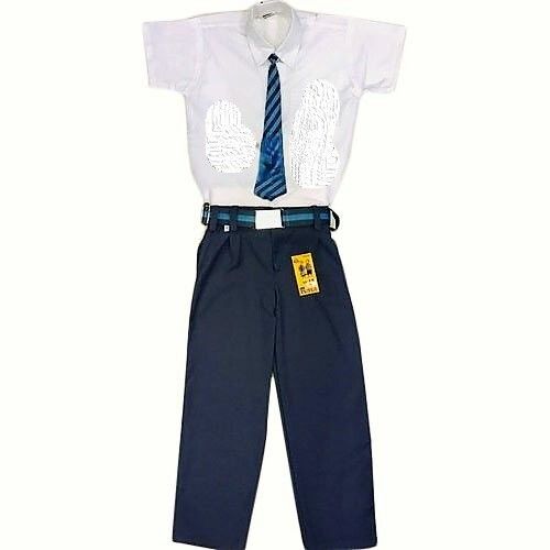 Upto 11 Year Boys Cotton Fabric Blue Pant And White Shirt School Uniform  Collar Style Straight at Best Price in Varanasi  Rk Traders