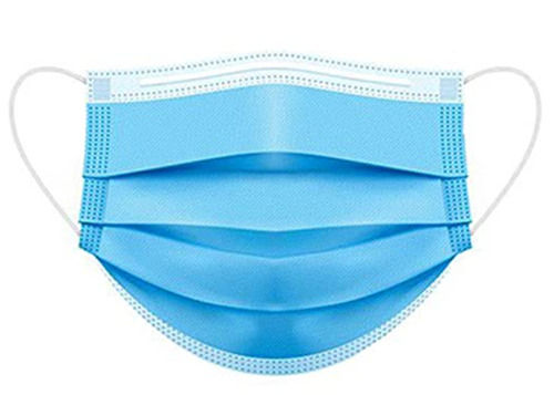 Blue 7 Inch Size Melt Blown Material 3Ply Protection Disposable Face Mask, For Anti Pollution 