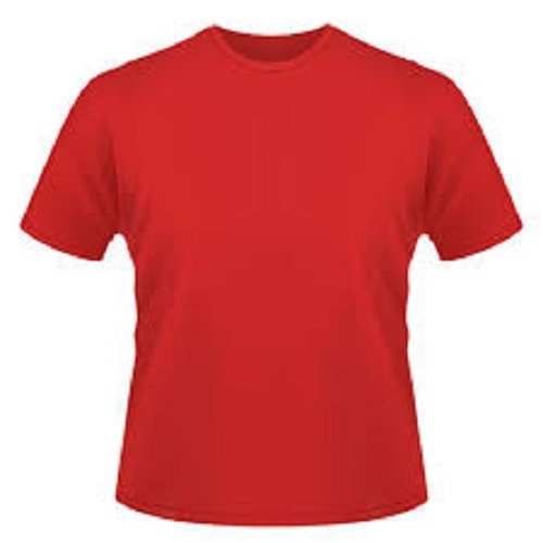 Cotton Breathable Skin Friendly Wrinkle Free Red Half Sleeve Round Neck T Shirts For Men