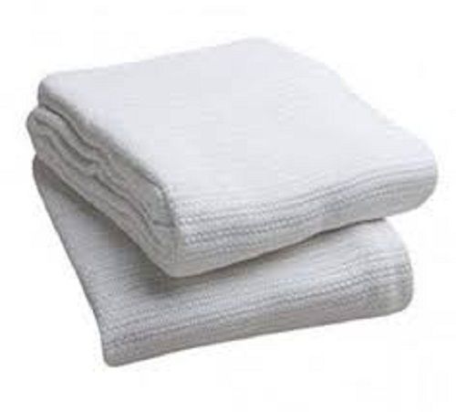 Comfortable Skin Friendly Beautiful Soft Warm Fleece Plain White Cotton Blanket