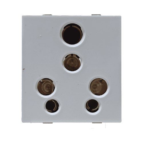 High Grade Thermosetting Palastic Featured 16A Five Pin Modular Socket , White  Application: All Purpose