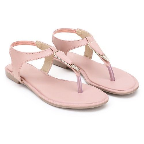 Pink leather online slippers